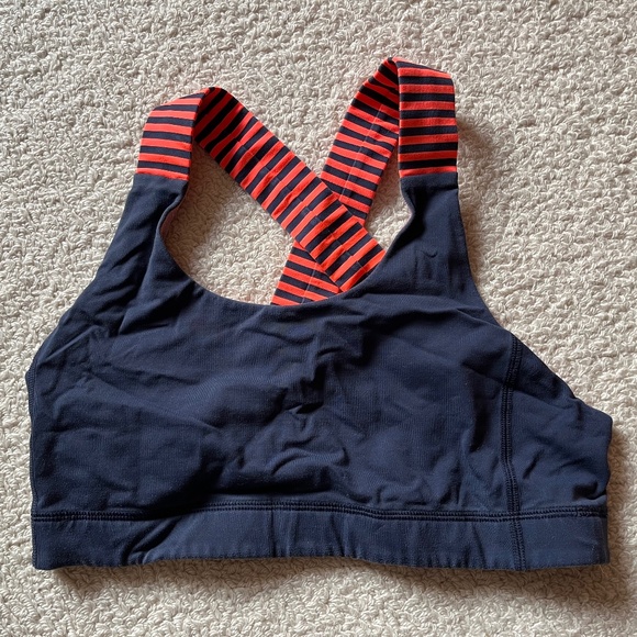 Lululemon All Sport Bra Inkwell/Classic Stripe Light Flare Inkwell Size 8 - Picture 1 of 3